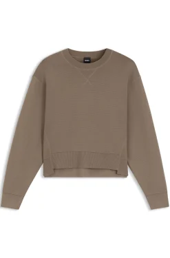 Boxy-fit knitted sweater in stretch fabric