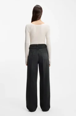 Boyfriend-fit jeans in grey rigid denim