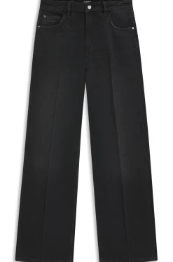 Boyfriend-fit jeans in grey rigid denim