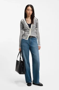 Boyfriend-fit jeans in indigo cotton blend