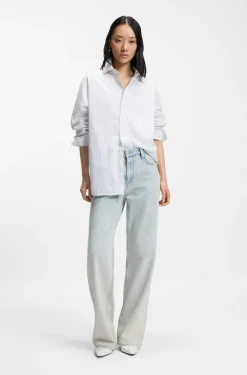 Boyfriend-fit jeans in super-soft light-blue denim