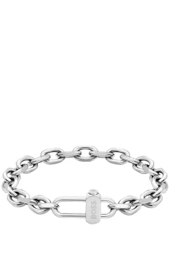 Braided bracelet with a magnetic logo clasp