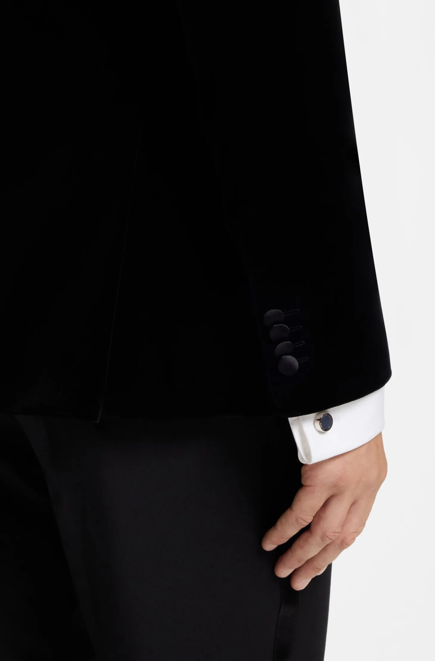 Brass cufflinks with engraved-logo enamel insert