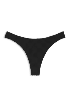 Brazilian bikini bottoms in stretch terry with stacked logos