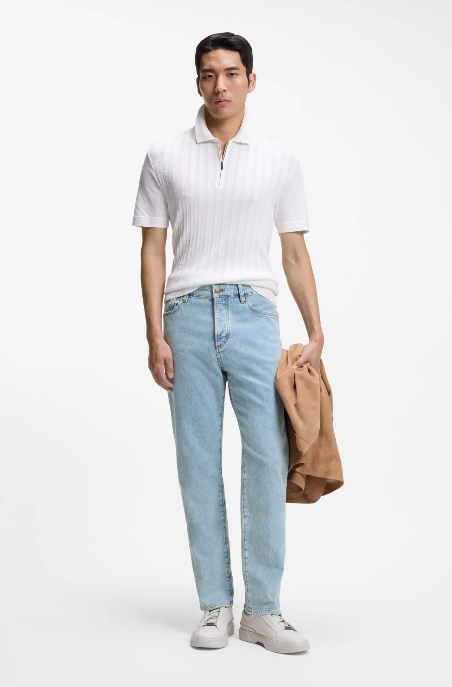 Bright-blue jeans in comfort-stretch denim