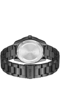 #BRIGHT SPORT Black-plated watch with tonal dial and bracelet