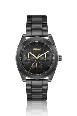 #BRIGHT SPORT Black-plated watch with tonal dial and bracelet