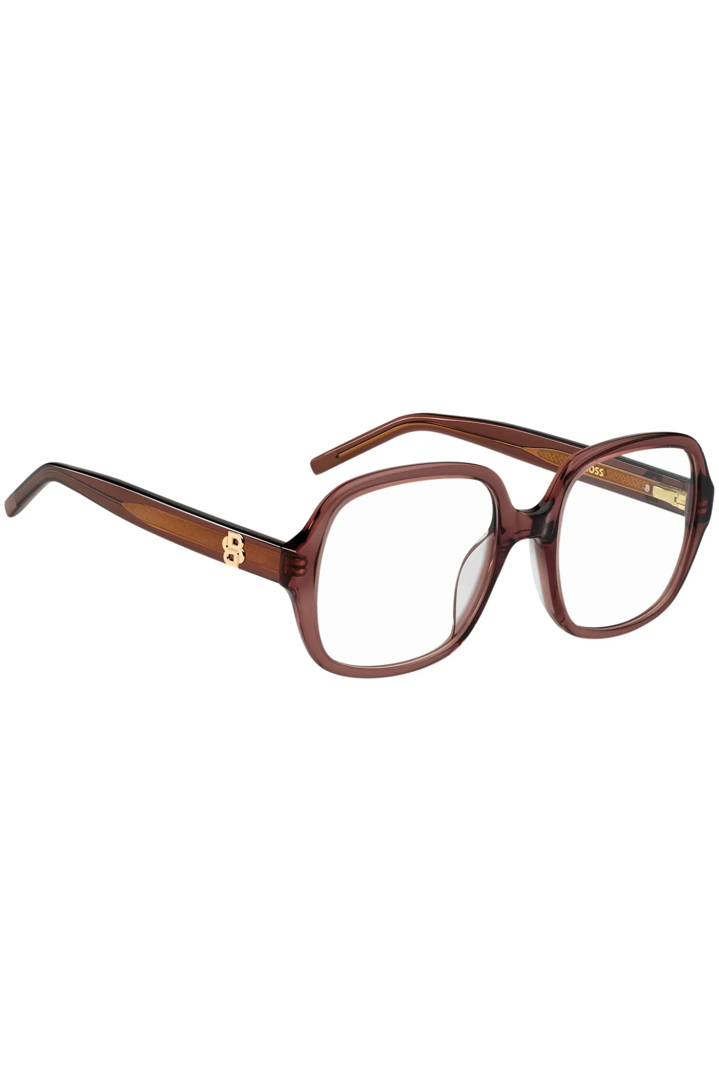 Brown-acetate optical frames with Double B monogram