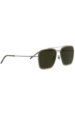 Brown-acetate sunglasses with metal trims