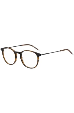 Brown-horn optical frames with metal temple