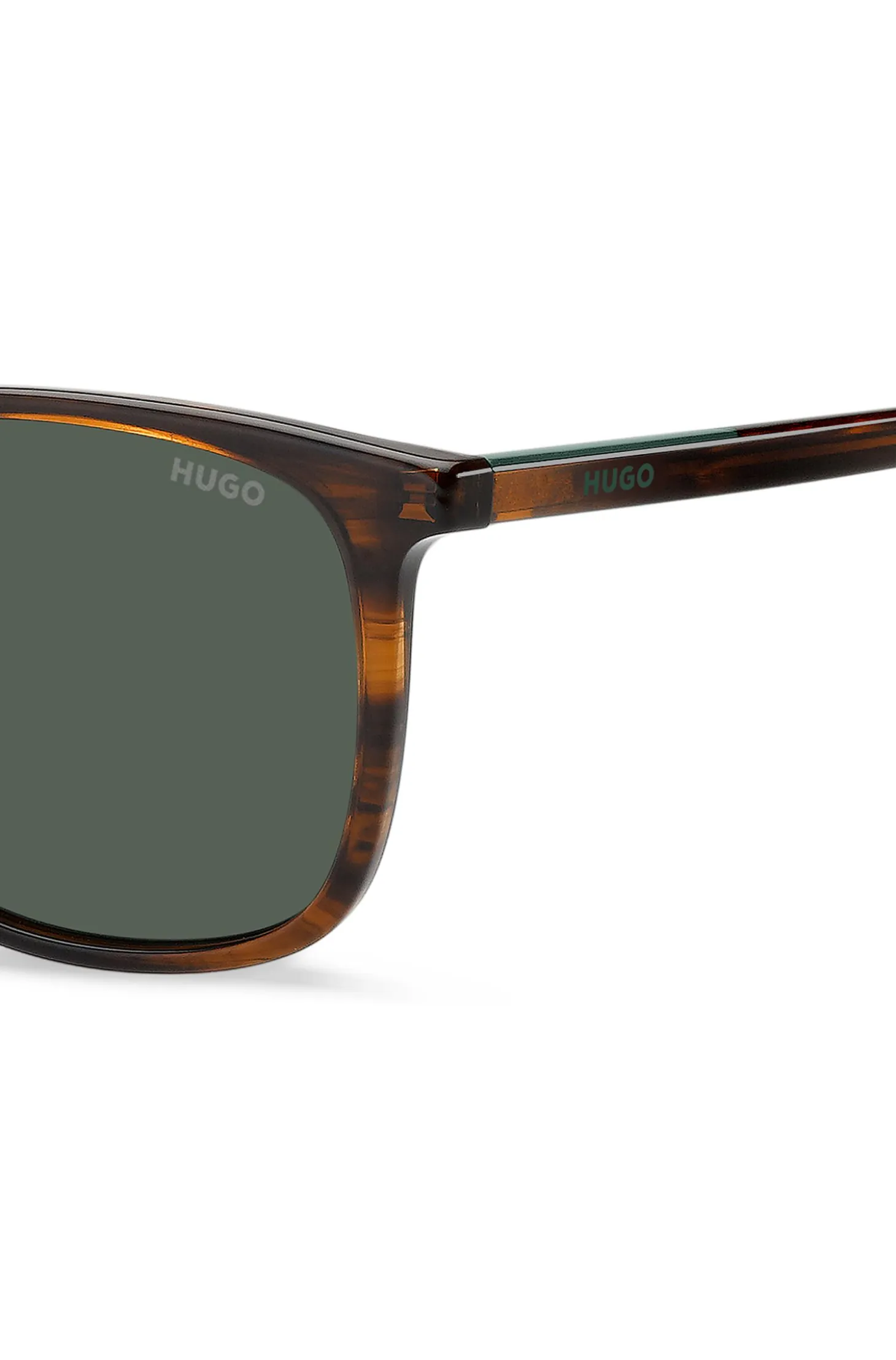 Brown-horn sunglasses with logo details