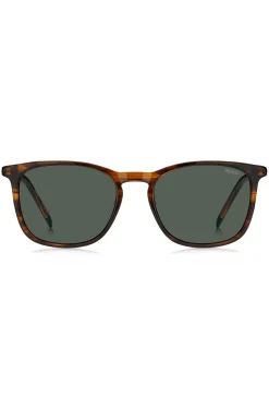 Brown-horn sunglasses with logo details