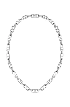 Brushed and polished chain necklace