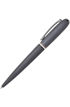 Brushed ballpoint pen with signature-stripe ring