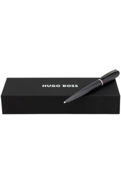 Brushed ballpoint pen with signature-stripe ring