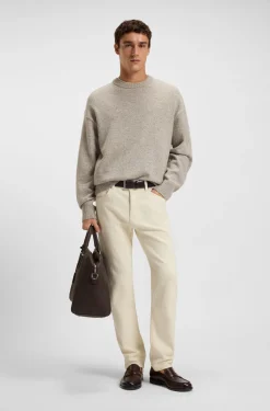 Brushed-finish jeans in Italian stretch denim