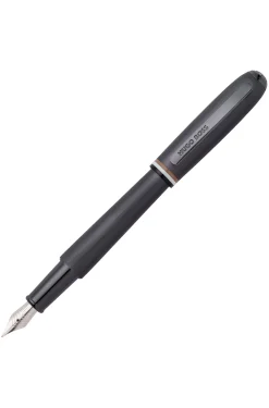 Brushed fountain pen with signature-stripe midring