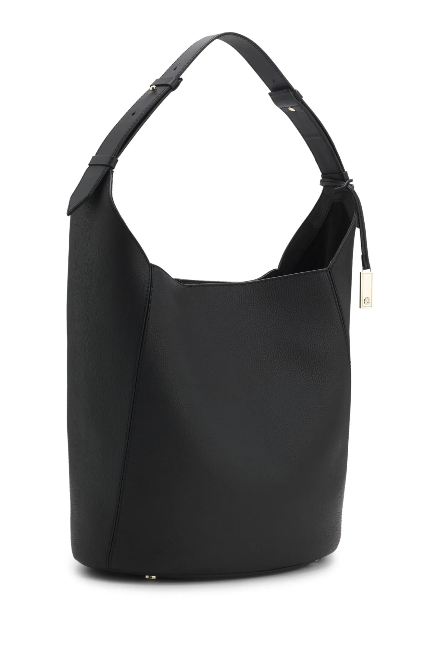 Bucket bag in leather with Double-B-monogram plaque