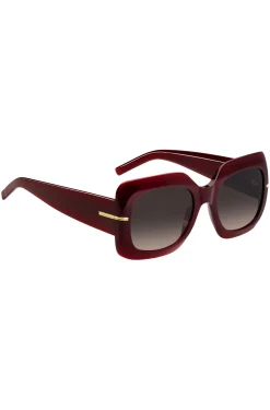Burgundy-acetate sunglasses with gold-tone hinges