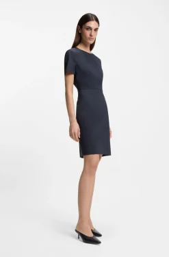Business dress in melange virgin wool