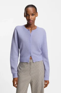 Buttoned cardigan with tonal logo embroidery