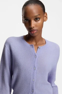 Buttoned cardigan with tonal logo embroidery