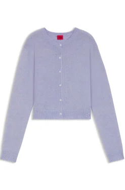 Buttoned cardigan with tonal logo embroidery