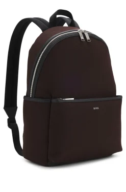 Canvas backpack with logo lettering