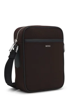 Canvas reporter bag with logo lettering