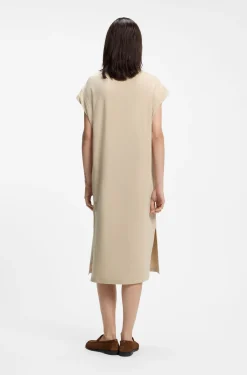 Cap-sleeve jersey dress with logo detail