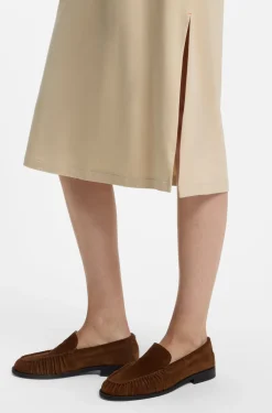 Cap-sleeve jersey dress with logo detail