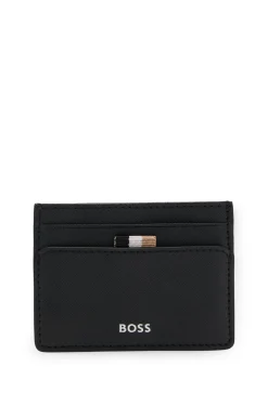 Card holder with foil-embossed logo