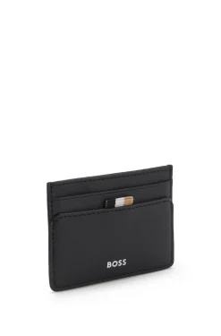Card holder with foil-embossed logo