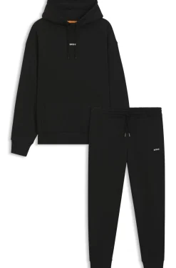 Casual cotton tracksuit set with a minimalist logo