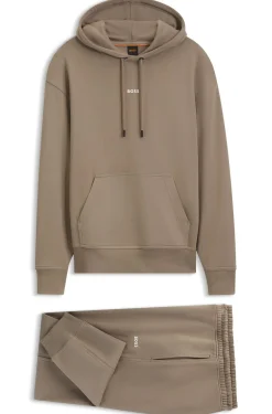 Casual cotton tracksuit set with a minimalist logo
