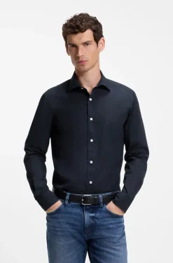 Casual-fit heritage shirt in cotton poplin