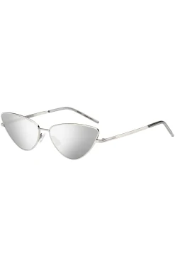 Cat-eye sunglasses in steel with signature details