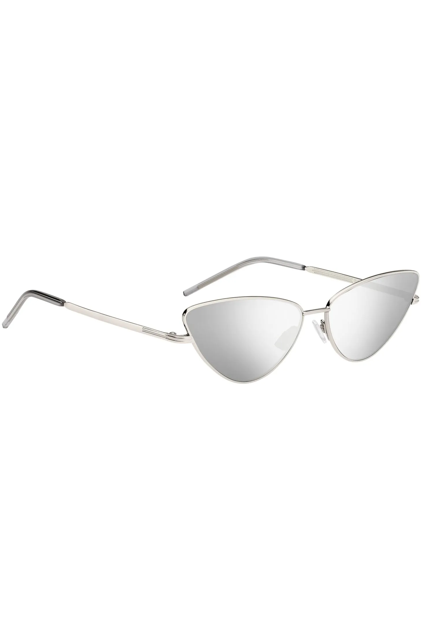 Cat-eye sunglasses in steel with signature details