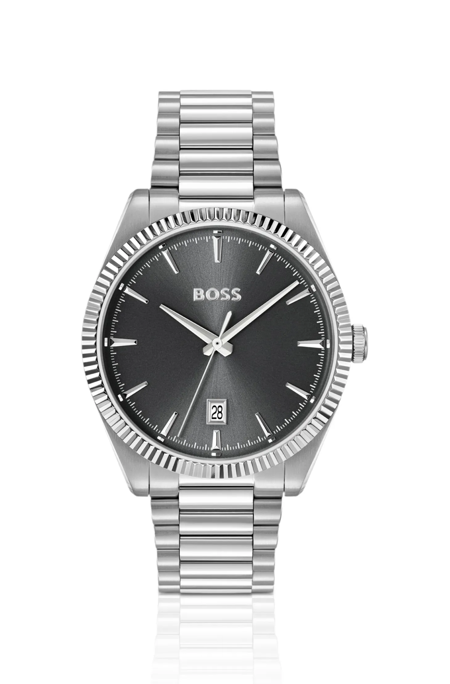 Cheswick stainless-steel watch with fluted bezel