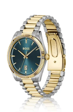 Cheswick two-tone watch with fluted bezel
