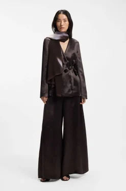 Chiffon shawl with logo rivet