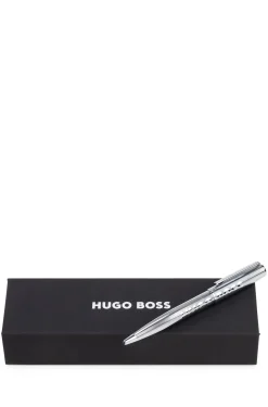 Chrome ballpoint pen with tonal logo