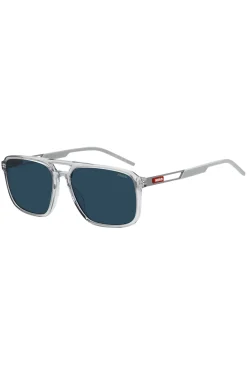 Clear-acetate sunglasses with rubber logo