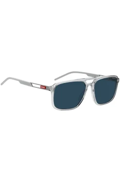 Clear-acetate sunglasses with rubber logo