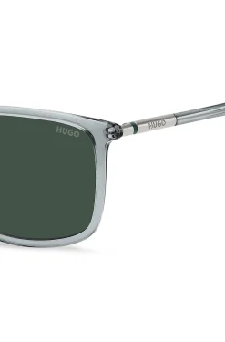 Clear-acetate sunglasses with tubular temples
