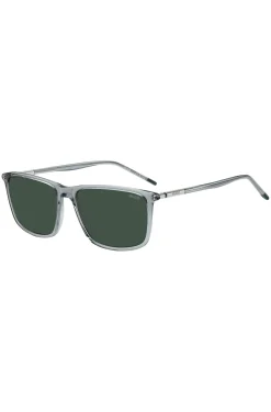 Clear-acetate sunglasses with tubular temples