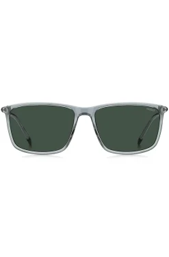 Clear-acetate sunglasses with tubular temples