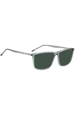 Clear-acetate sunglasses with tubular temples
