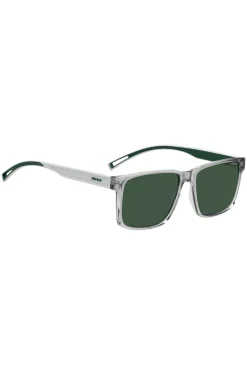 Clear-acetate sunglasses with white and green details