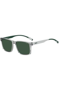Clear-acetate sunglasses with white and green details